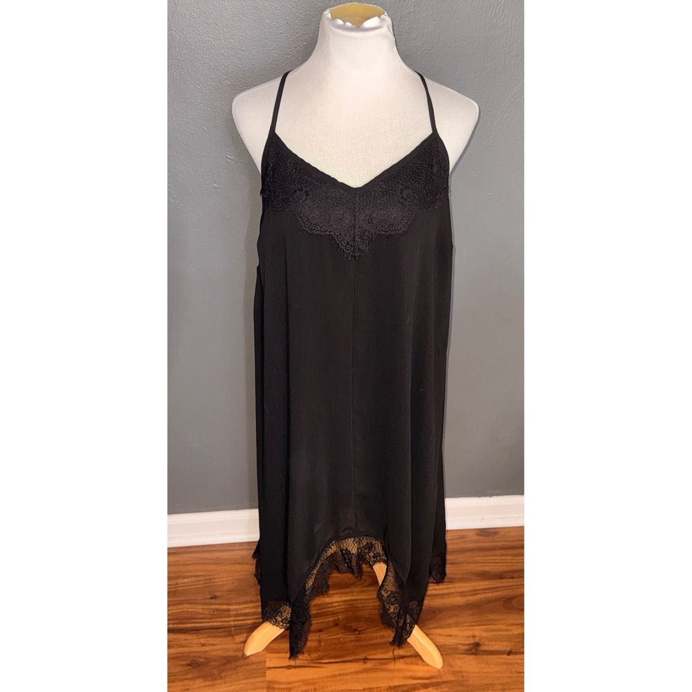 Torrid Sleep Black Lace Trim Chiffon Chemise Nightgown Plus Size 2